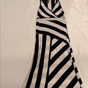 Black and White Striped Maxi Dress